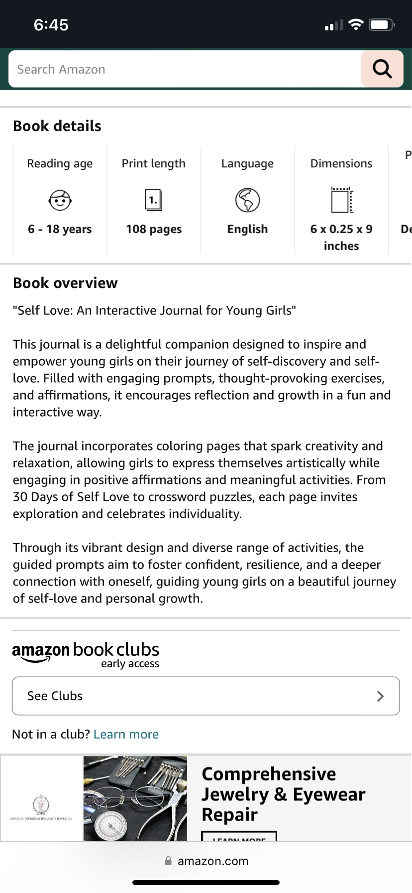 Self Love: An Interactive Journal for Young Girls
