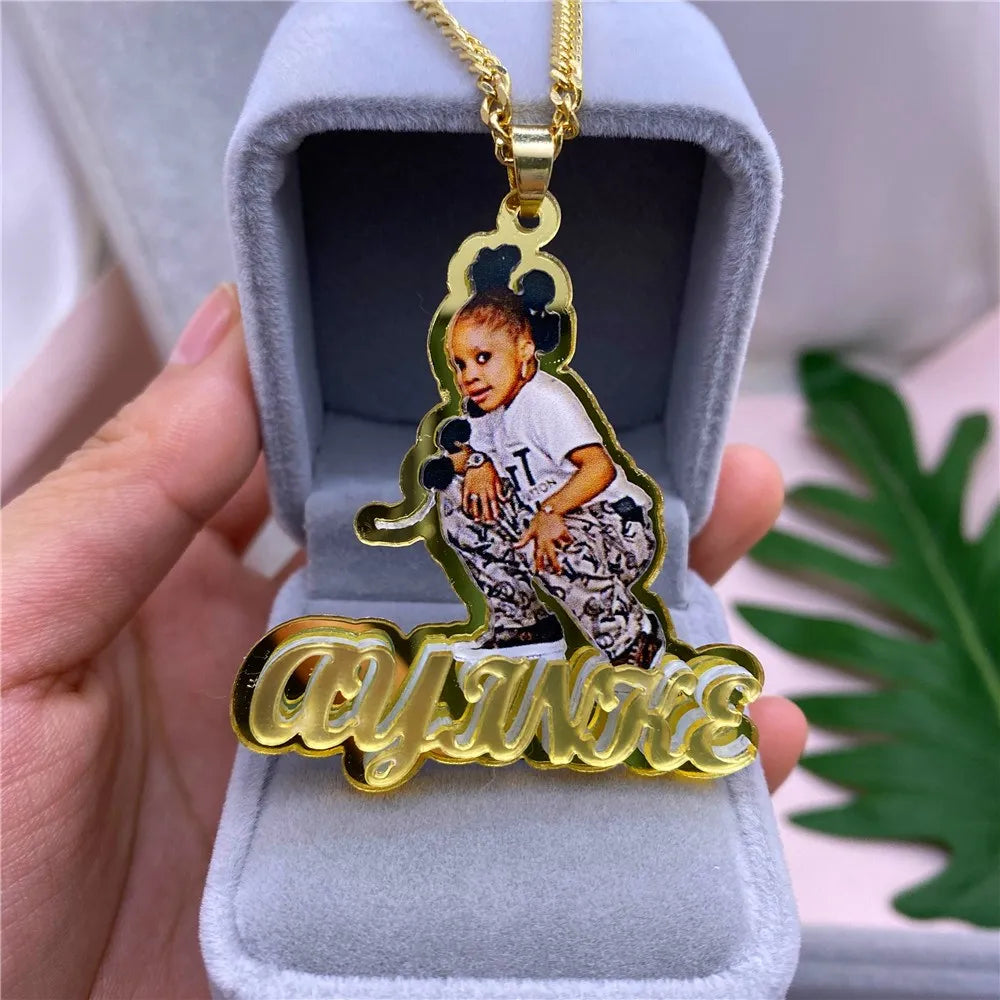 Removeable Pendant Custom Name/Picture Necklace