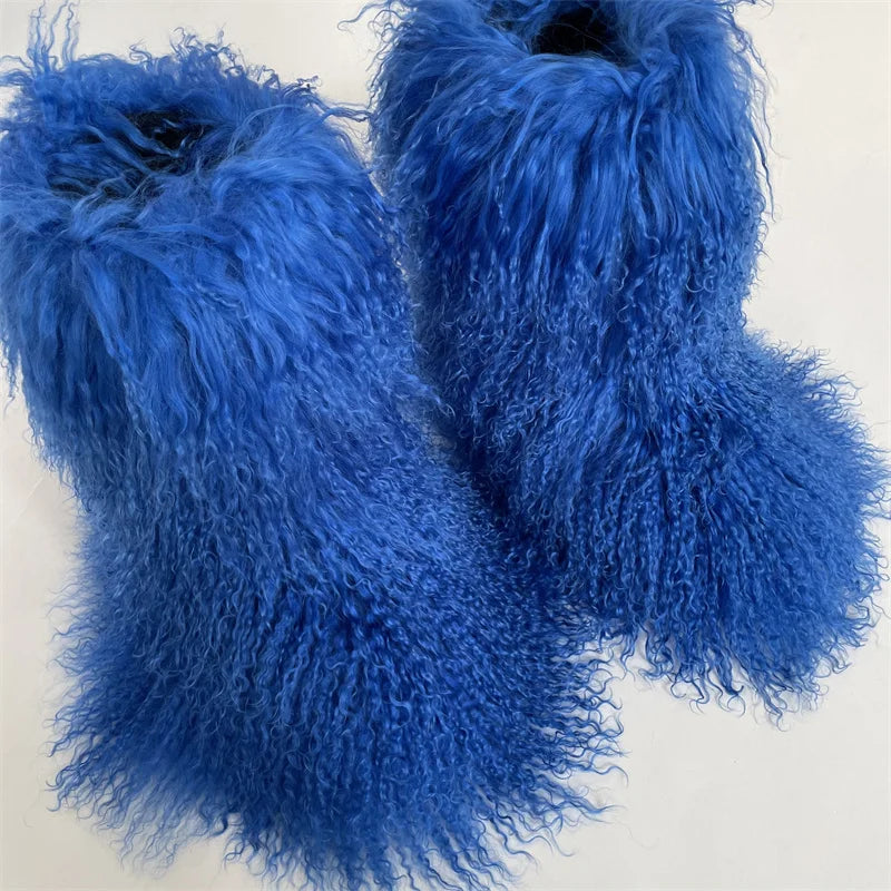 Real Mid-Length Mongolian Fur Boots