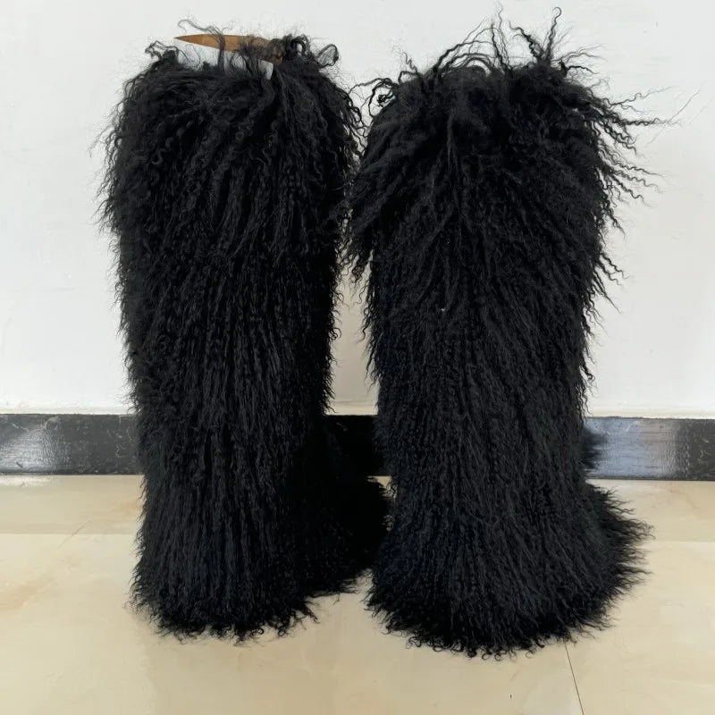 Thigh High Mongolian Fur Boots – Luxury Statement Boots for ItGirls