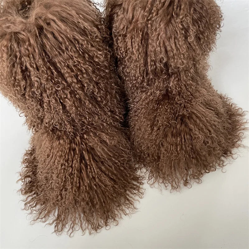 Real Mid-Length Mongolian Fur Boots