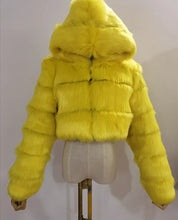 Load image into Gallery viewer, Cropped Faux Fur Jacket
