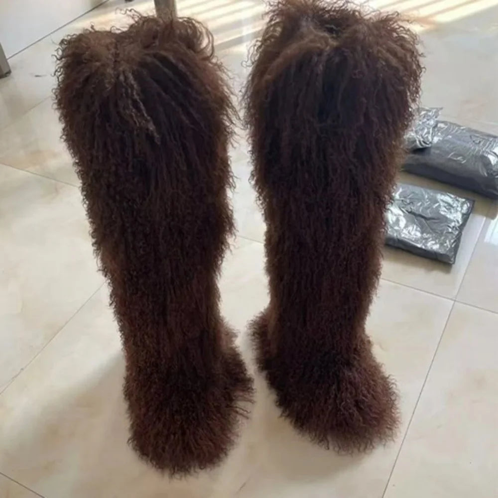 Thigh High Mongolian Fur Boots – Luxury Statement Boots for ItGirls