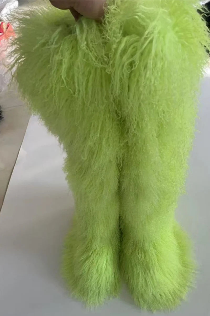 Thigh High Mongolian Fur Boots – Luxury Statement Boots for ItGirls
