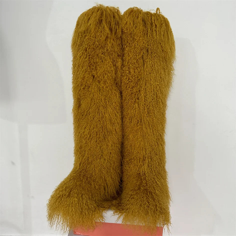Thigh High Mongolian Fur Boots – Luxury Statement Boots for ItGirls