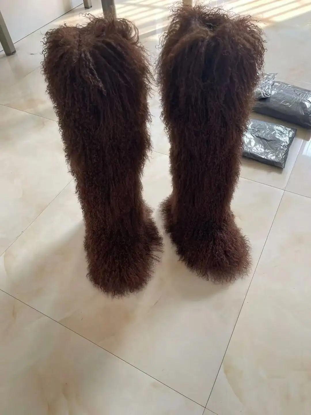 Thigh High Mongolian Fur Boots – Luxury Statement Boots for ItGirls
