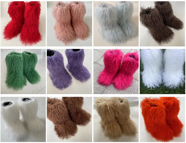 Real Mid-Length Mongolian Fur Boots