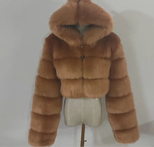 Load image into Gallery viewer, Cropped Faux Fur Jacket
