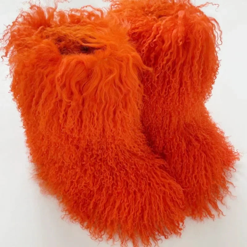 Real Mid-Length Mongolian Fur Boots