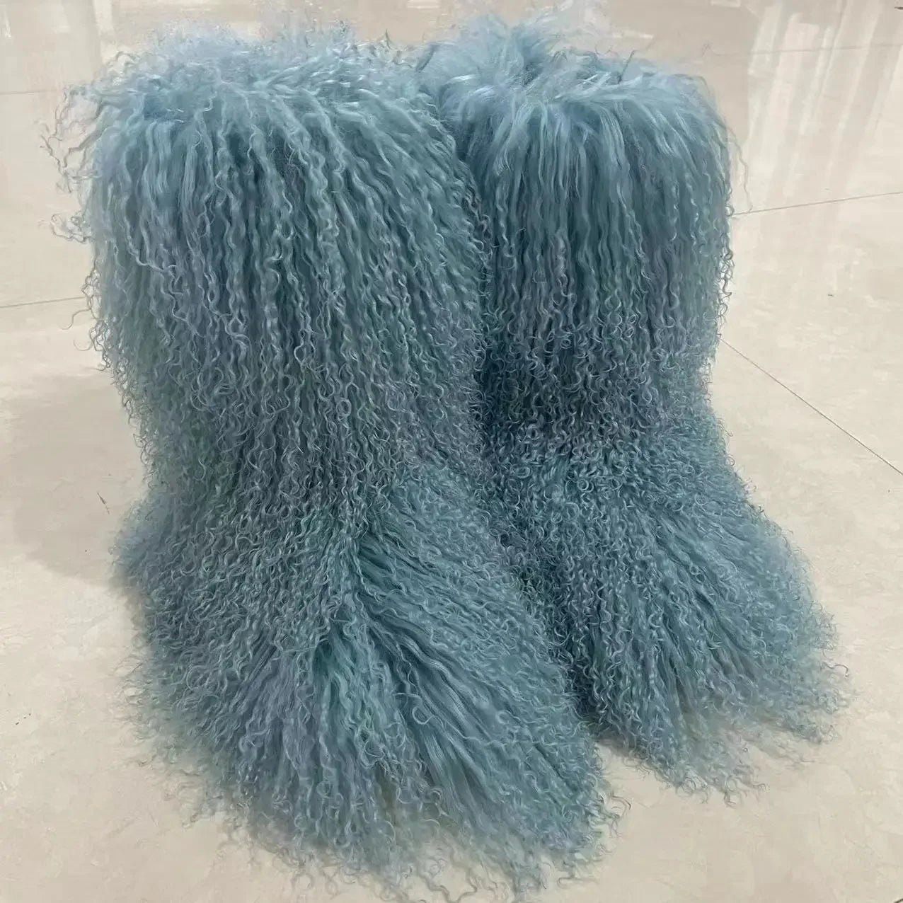 Real Mid-Length Mongolian Fur Boots