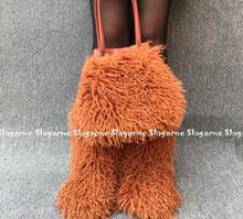 Load image into Gallery viewer, Curly Fur Boot &amp; Bag
