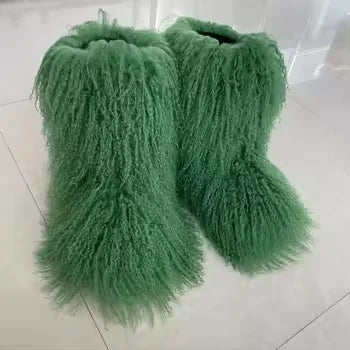 Real Mid-Length Mongolian Fur Boots