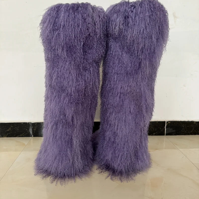 Thigh High Mongolian Fur Boots – Luxury Statement Boots for ItGirls